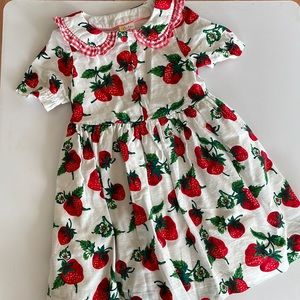 Mini Boden Strawberry Gingham Summer Dress (fully lined)